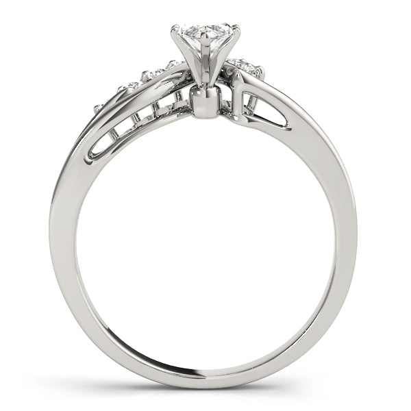 Statement Bypass Round Diamond Engagement Ring in 10K/14K gold and platinum with certified lab-grown or natural diamonds