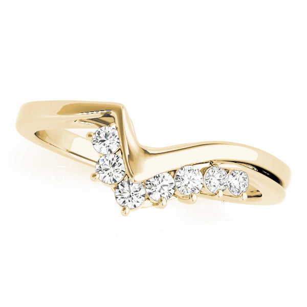 Curved Bands Half Eternity Ring in 10K/14K gold and platinum with certified lab-grown or natural diamonds