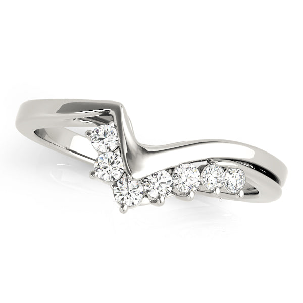 Curved Bands Half Eternity Ring in Gold & Platinum