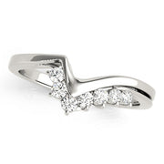 Curved Bands Half Eternity Ring in Gold & Platinum
