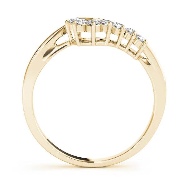 Curved Bands Half Eternity Ring in Gold & Platinum