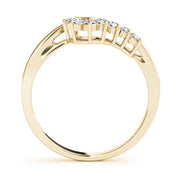 Curved Bands Half Eternity Ring in Gold & Platinum