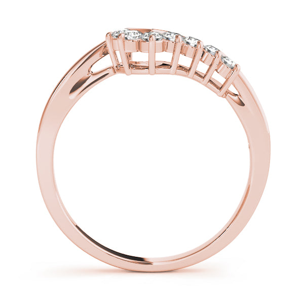 Curved Bands Half Eternity Ring in Gold & Platinum