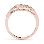 Curved Bands Half Eternity Ring in Gold & Platinum
