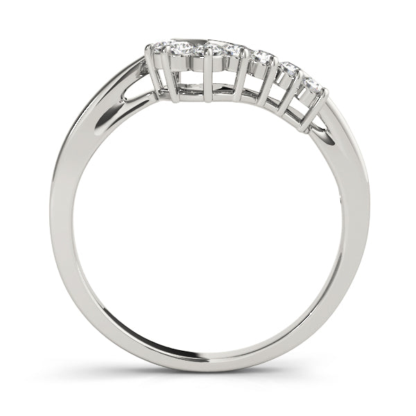 Curved Bands Half Eternity Ring in Gold & Platinum