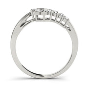 Curved Bands Half Eternity Ring in Gold & Platinum
