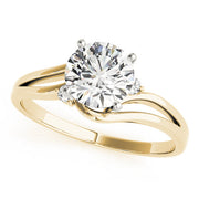 Celestial Solitaires Round Diamond Engagement Ring in 10K/14K gold and platinum with certified lab-grown or natural diamonds