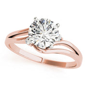 Celestial Solitaires Round Diamond Engagement Ring in 10K/14K gold and platinum with certified lab-grown or natural diamonds