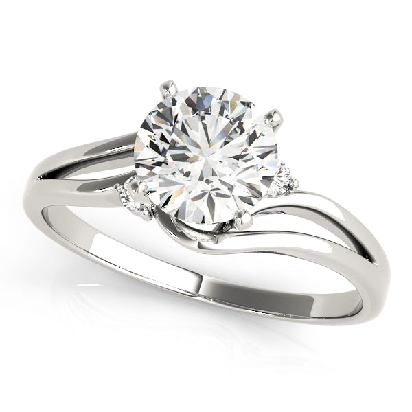 Celestial Solitaires Round Diamond Engagement Ring in 10K/14K gold and platinum with certified lab-grown or natural diamonds