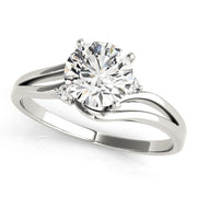 Celestial Solitaires Round Diamond Engagement Ring in 10K/14K gold and platinum with certified lab-grown or natural diamonds