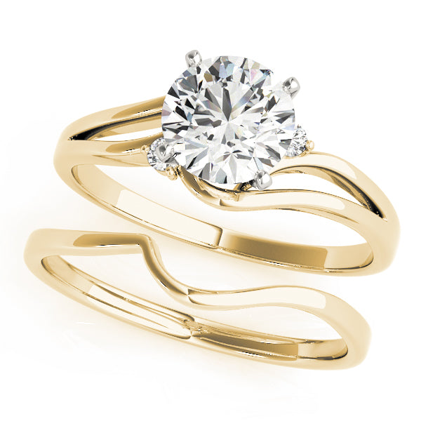 Celestial Solitaires Round Diamond Engagement Ring in 10K/14K gold and platinum with certified lab-grown or natural diamonds