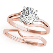 Celestial Solitaires Round Diamond Engagement Ring in 10K/14K gold and platinum with certified lab-grown or natural diamonds