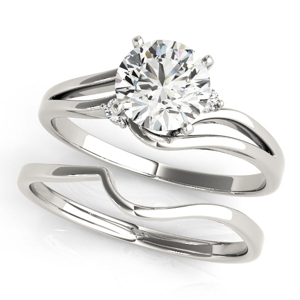 Celestial Solitaires Round Diamond Engagement Ring in 10K/14K gold and platinum with certified lab-grown or natural diamonds