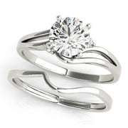 Celestial Solitaires Round Diamond Engagement Ring in 10K/14K gold and platinum with certified lab-grown or natural diamonds