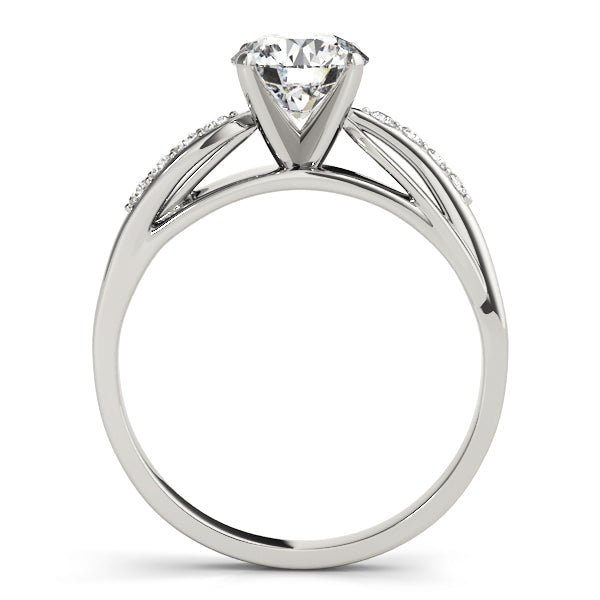 Crowned Bypass Round Diamond Engagement Ring in 10K/14K gold and platinum with certified lab-grown or natural diamonds