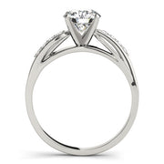 Crowned Bypass Round Diamond Engagement Ring in 10K/14K gold and platinum with certified lab-grown or natural diamonds