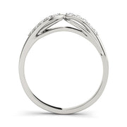 Split Shank Curved Half Eternity Ring in Gold & Platinum