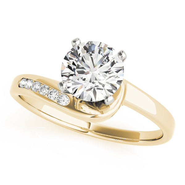 Graceful Bypass Round Diamond Engagement Ring in 10K/14K gold and platinum with certified lab-grown or natural diamonds