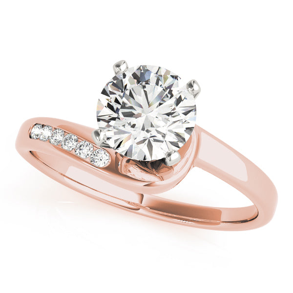 Graceful Bypass Round Diamond Engagement Ring in 10K/14K gold and platinum with certified lab-grown or natural diamonds