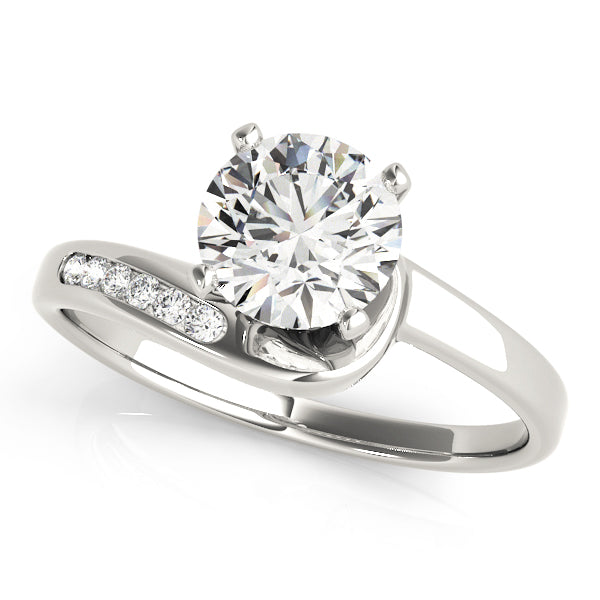 Graceful Bypass Round Diamond Engagement Ring in 10K/14K gold and platinum with certified lab-grown or natural diamonds