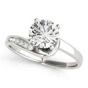 Graceful Bypass Round Diamond Engagement Ring in 10K/14K gold and platinum with certified lab-grown or natural diamonds