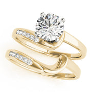 Graceful Bypass Round Diamond Engagement Ring in 10K/14K gold and platinum with certified lab-grown or natural diamonds