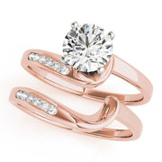 Graceful Bypass Round Diamond Engagement Ring in 10K/14K gold and platinum with certified lab-grown or natural diamonds