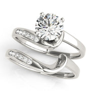 Graceful Bypass Round Diamond Engagement Ring in 10K/14K gold and platinum with certified lab-grown or natural diamonds