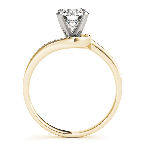 Graceful Bypass Round Diamond Engagement Ring in 10K/14K gold and platinum with certified lab-grown or natural diamonds