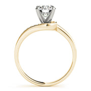 Graceful Bypass Round Diamond Engagement Ring in 10K/14K gold and platinum with certified lab-grown or natural diamonds
