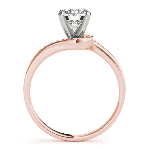 Graceful Bypass Round Diamond Engagement Ring in 10K/14K gold and platinum with certified lab-grown or natural diamonds