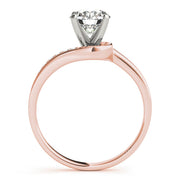 Graceful Bypass Round Diamond Engagement Ring in 10K/14K gold and platinum with certified lab-grown or natural diamonds