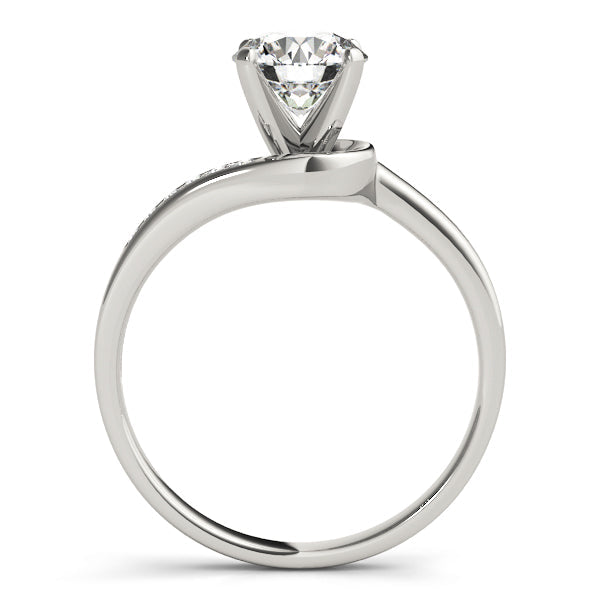 Graceful Bypass Round Diamond Engagement Ring in 10K/14K gold and platinum with certified lab-grown or natural diamonds