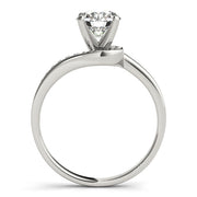 Graceful Bypass Round Diamond Engagement Ring in 10K/14K gold and platinum with certified lab-grown or natural diamonds