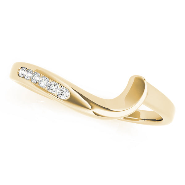 Single Row Curved Half Eternity Ring in 10K/14K gold and platinum with certified lab-grown or natural diamonds