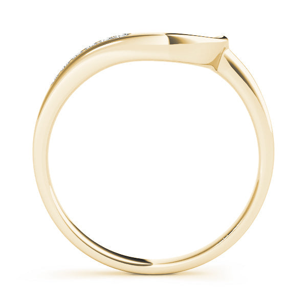 Single Row Curved Half Eternity Ring in Gold & Platinum