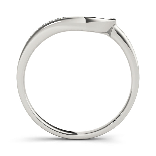 Single Row Curved Half Eternity Ring in Gold & Platinum