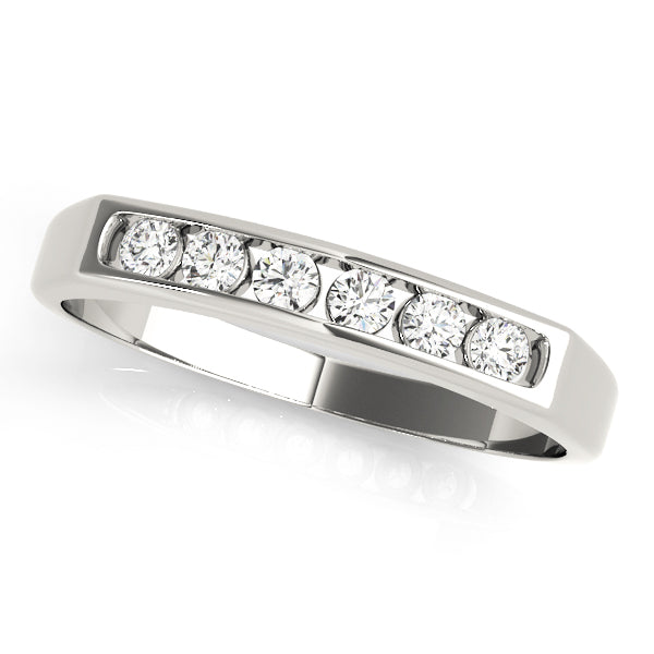 Channel Set Half Eternity Ring in Gold & Platinum
