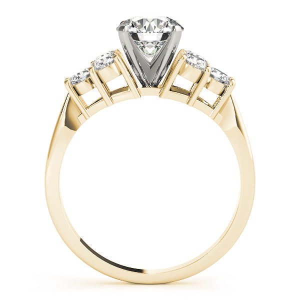 Splendid Cluster Sides Round Diamond Engagement Ring in 10K/14K gold and platinum with certified lab-grown or natural diamonds