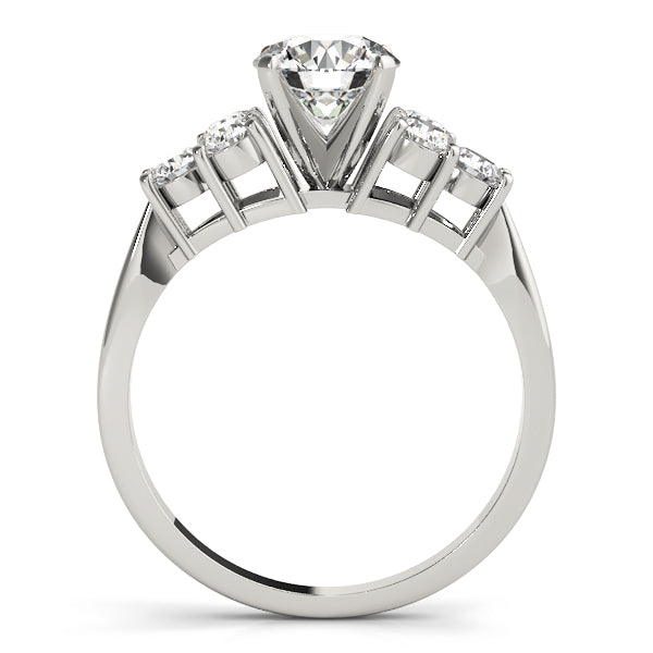 Splendid Cluster Sides Round Diamond Engagement Ring in 10K/14K gold and platinum with certified lab-grown or natural diamonds