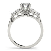 Splendid Cluster Sides Round Diamond Engagement Ring in 10K/14K gold and platinum with certified lab-grown or natural diamonds