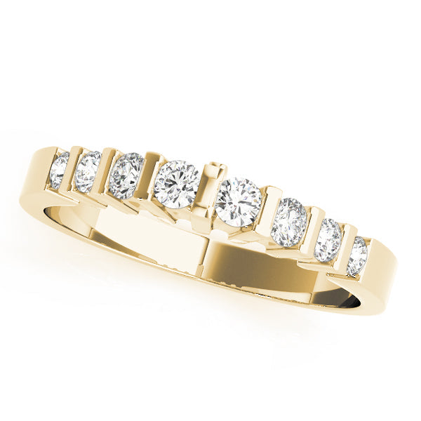 Bar Set Wedding Half Eternity Ring in 10K/14K gold and platinum with certified lab-grown or natural diamonds