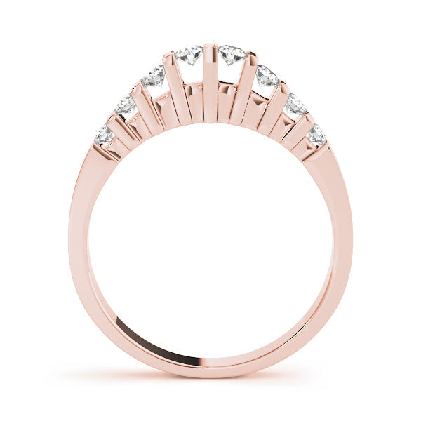 Bar Set Wedding Half Eternity Ring in Gold & Platinum