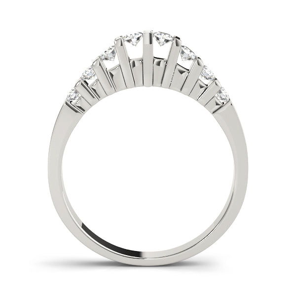 Bar Set Wedding Half Eternity Ring in Gold & Platinum