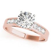 Pristine Channel-Set Round Diamond Engagement Ring in 10K/14K gold and platinum with certified lab-grown or natural diamonds