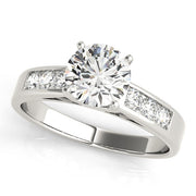 Pristine Channel-Set Round Diamond Engagement Ring in 10K/14K gold and platinum with certified lab-grown or natural diamonds