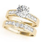 Pristine Channel-Set Round Diamond Engagement Ring in 10K/14K gold and platinum with certified lab-grown or natural diamonds