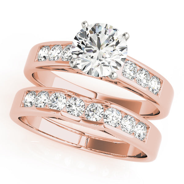 Pristine Channel-Set Round Diamond Engagement Ring in 10K/14K gold and platinum with certified lab-grown or natural diamonds