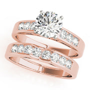 Pristine Channel-Set Round Diamond Engagement Ring in 10K/14K gold and platinum with certified lab-grown or natural diamonds