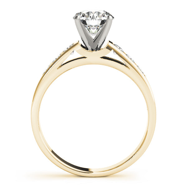 Pristine Channel-Set Round Diamond Engagement Ring in 10K/14K gold and platinum with certified lab-grown or natural diamonds